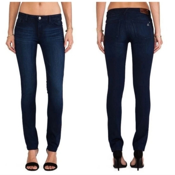 DL1961 Nicky Mid Rise Cigarette Jeans In Wooster Dark Wash Women's 32 Stretch - Picture 2 of 11